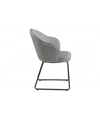 Chaise rembourrée avec tissu et pieds en métal Mitzie Gris Clair / Noir, l57xA58,5xH81,5 cm 50% de réduction en Octobre 2024