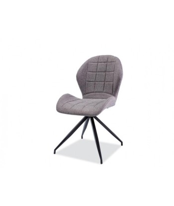 Chaise rembourrée en tissu, avec pieds en métal Hals II Gris / Noir, l45xA41xH87 cm online