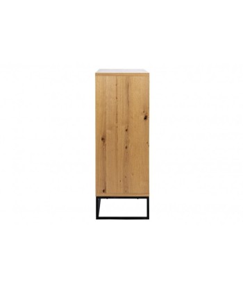 Armoire en placage et métal, avec 3 portes Chêne Dalarna / Noir, l102,2xA45xH124.7 cm Paris Déstockage Promo