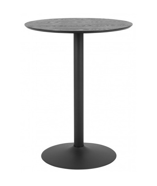 Table de bar en placage noir et métal Ibiza, Ø80xH105 cm pas cheres