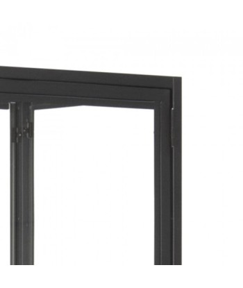 Vitrine métal et verre 2 portes Seaford Noir / Chêne, l77xA35xH185,6 cm ou a consommer sur place