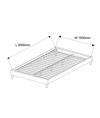 Lit en placage avec 2 tiroirs et recouvert de tissu, Harmones, Gris, 160 x 200 cm Comparez plus de prix