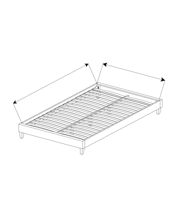 Lit rembourré en tissu, Thalia, Ivoire votre