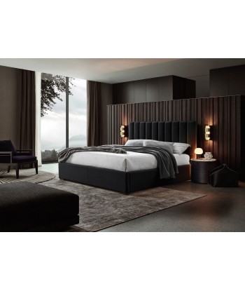 Lit coffre avec coffre de rangement, recouvert de tissu, Pierre Velvet, Anthracite pas cher chine