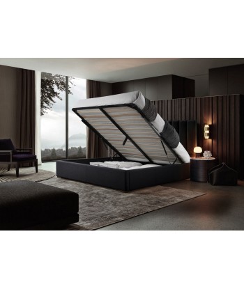 Lit coffre avec coffre de rangement, recouvert de tissu, Pierre Velvet, Anthracite pas cher chine