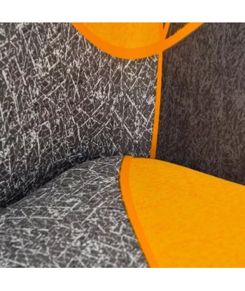 Housse de canapé élastique + 1 taie d'oreiller, Géométrique B026 Gris / Orange de votre