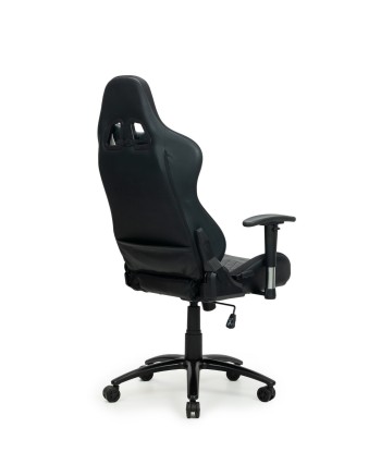 Chaise de jeu rembourrée en cuir écologique et LED RGB incluses, Wave Y-2412, Noir, L67xW66xH126-136 cm hantent personnes