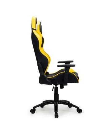 Chaise de jeu rembourrée en cuir écologique Wave Y-2576, Jaune / Noir, L68xH60xH135-145 cm chez Cornerstreet bien 