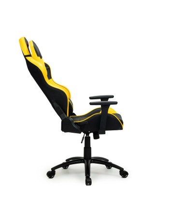 Chaise de jeu rembourrée en cuir écologique Wave Y-2576, Jaune / Noir, L68xH60xH135-145 cm chez Cornerstreet bien 