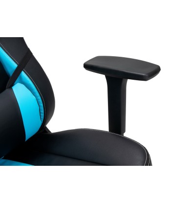 Chaise de jeu rembourrée en cuir écologique Wave Y-2558, Bleu / Noir, L67xW66xH131-141 cm livraison gratuite