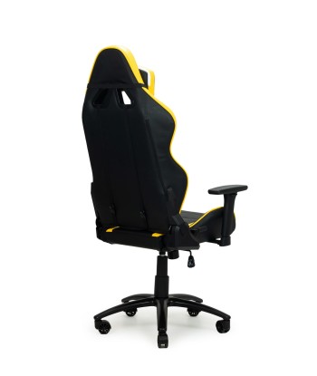 Chaise de jeu rembourrée en cuir écologique Wave Y-2576, Jaune / Noir, L68xH60xH135-145 cm chez Cornerstreet bien 