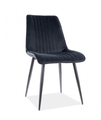 Chaise rembourrée en tissu avec pieds en métal Kim Velvet Noir, l47xA42xH88 cm chez Cornerstreet bien 