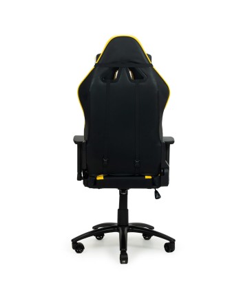 Chaise de jeu rembourrée en cuir écologique Wave Y-2576, Jaune / Noir, L68xH60xH135-145 cm chez Cornerstreet bien 