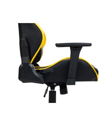 Chaise de jeu rembourrée en cuir écologique Wave Y-2576, Jaune / Noir, L68xH60xH135-145 cm chez Cornerstreet bien 