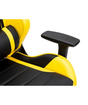 Chaise de jeu rembourrée en cuir écologique Wave Y-2576, Jaune / Noir, L68xH60xH135-145 cm chez Cornerstreet bien 