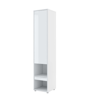 Armoire haute avec 1 porte et 1 tiroir, BC07, Blanc Brillant, L45xl46xH217 cm 50% de réduction en Octobre 2024