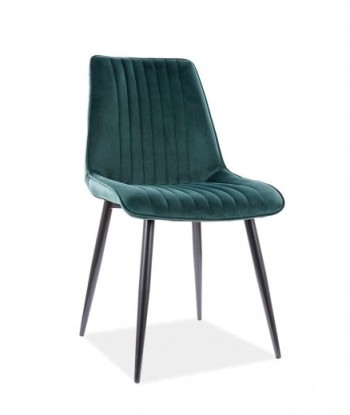 Chaise rembourrée en tissu, avec pieds en métal Kim Velvet Vert Foncé / Noir, l47xA42xH88 cm vente chaude votre 