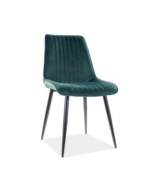 Chaise rembourrée en tissu, avec pieds en métal Kim Velvet Vert Foncé / Noir, l47xA42xH88 cm vente chaude votre 