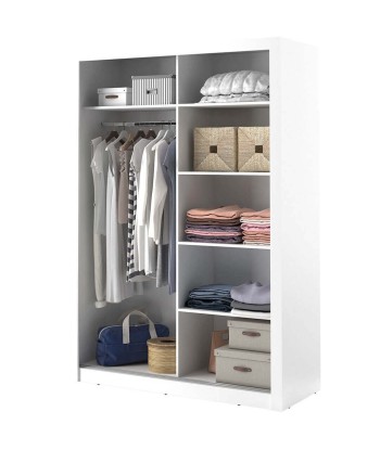 Armoire en bois clair, avec 2 portes coulissantes et miroir Arti 04, Blanc Mat, L150xP60xH215 cm Vous souhaitez 