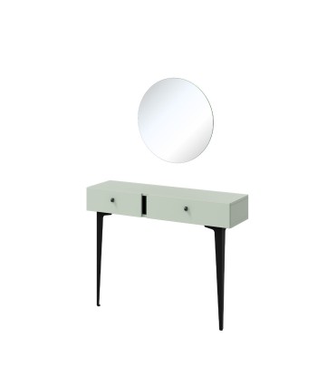 Ensemble console avec miroir, pâle et verre, Coloris CS 07-08, Vert Menthe / Noir, l105xW30xH80 cm paiement sécurisé