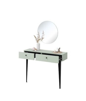 Ensemble console avec miroir, pâle et verre, Coloris CS 07-08, Vert Menthe / Noir, l105xW30xH80 cm paiement sécurisé