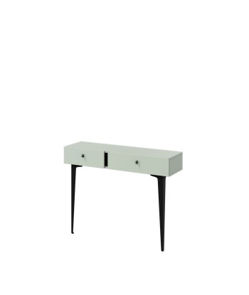 Console en bois clair avec 2 tiroirs, Coloris CS 07, Vert Menthe / Noir, L105xl30xH80 cm Jusqu'à 80% De Réduction