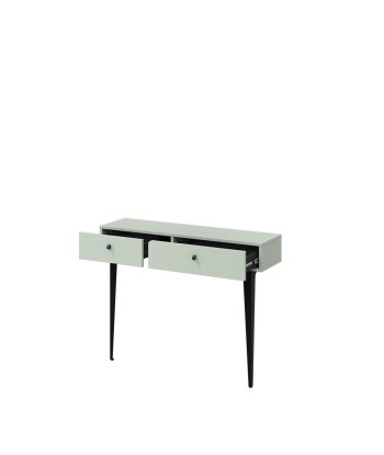 Console en bois clair avec 2 tiroirs, Coloris CS 07, Vert Menthe / Noir, L105xl30xH80 cm Jusqu'à 80% De Réduction