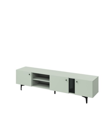 Commode TV en bois avec 3 portes, Colors Large CS 05, Vert Menthe / Noir, L200xW41xH50 cm en ligne