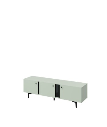 Commode TV en bois avec 3 portes, Colors Small CS 06, Vert Menthe / Noir, l165xW41xH50 cm de pas cher