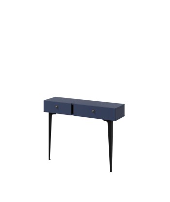 Console en bois clair avec 2 tiroirs, Coloris CS 07, Bleu Marine mat / Noir, L105xl30xH80 cm 50-70% off 