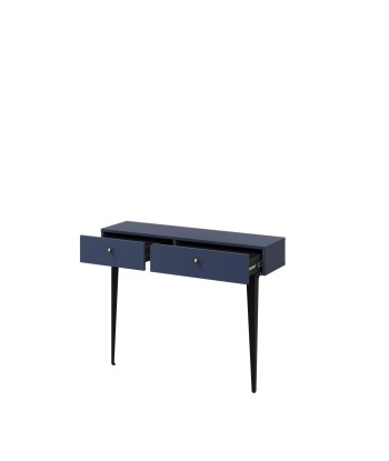 Console en bois clair avec 2 tiroirs, Coloris CS 07, Bleu Marine mat / Noir, L105xl30xH80 cm 50-70% off 