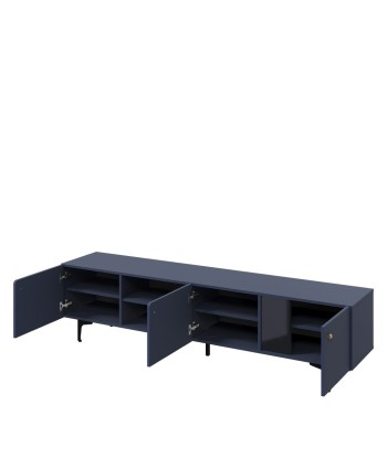 Commode TV en bois avec 3 portes, Colors Large CS 05, Bleu marine mat / Noir, L200xl41xH50 cm Toutes les collections ici