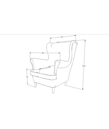 Fauteuil fixe tapissé de tissu et pieds en bois Lady Matt Velvet, Jaune/ Wengé, l75xA85xH101 cm Faites des économies