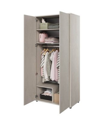 Armoire en bois clair à 2 portes, pour enfants et adolescents, Teen Flex TF01, l101xL55xH218 cm Profitez des Offres !