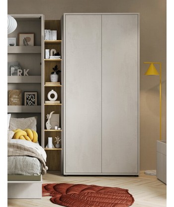 Armoire en bois clair à 2 portes, pour enfants et adolescents, Teen Flex TF01, l101xL55xH218 cm Profitez des Offres !