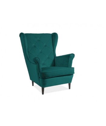 Fauteuil fixe tapissé de tissu et pieds en bois Lady Matt Velvet, Turquoise / Wenge, l75xA85xH101 cm Découvrez la collection