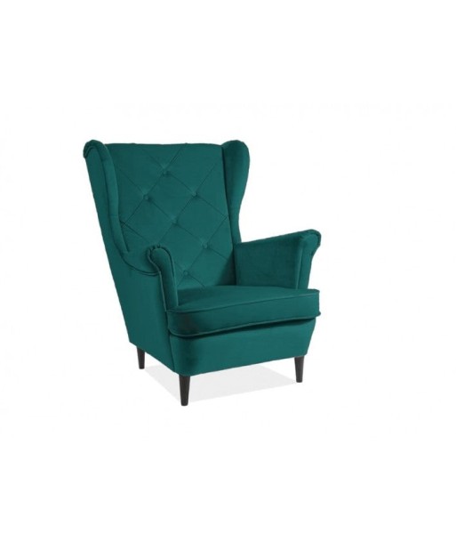 Fauteuil fixe tapissé de tissu et pieds en bois Lady Matt Velvet, Turquoise / Wenge, l75xA85xH101 cm Découvrez la collection