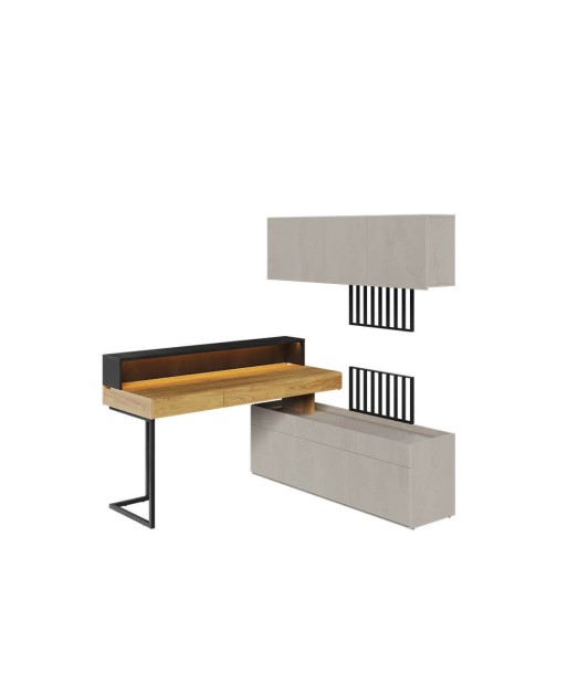 Ensemble de mobilier de bureau en bois, pour enfants et adolescents, 5 pièces, Teen Flex Set 03, Naturel / Gris / Noir 2024