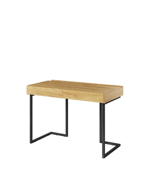 Table de bureau en bois, avec 2 tiroirs, pour enfants et jeunes, Teen Flex TF615 Small, Naturel / Noir, L110x61xH76 cm la livraison gratuite