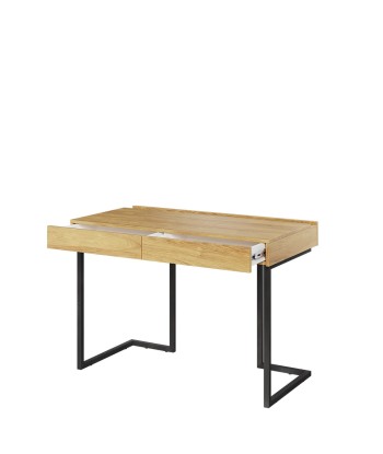 Table de bureau en bois, avec 2 tiroirs, pour enfants et jeunes, Teen Flex TF615 Small, Naturel / Noir, L110x61xH76 cm la livraison gratuite