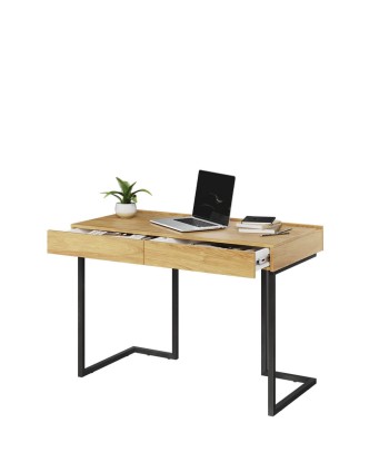 Table de bureau en bois, avec 2 tiroirs, pour enfants et jeunes, Teen Flex TF615 Small, Naturel / Noir, L110x61xH76 cm la livraison gratuite