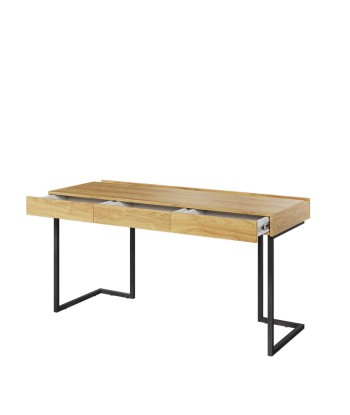 Bureau en bois, avec 3 tiroirs, pour enfants et adolescents, Teen Flex TF415 Large, Naturel / Noir, L150x61xH76 cm Pour