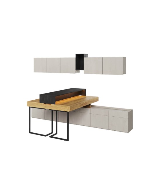 Ensemble de mobilier de bureau en bois, pour enfants et jeunes, 9 pièces, Teen Flex Set 04A, Naturel / Gris / Noir votre restaurant rapide dans 