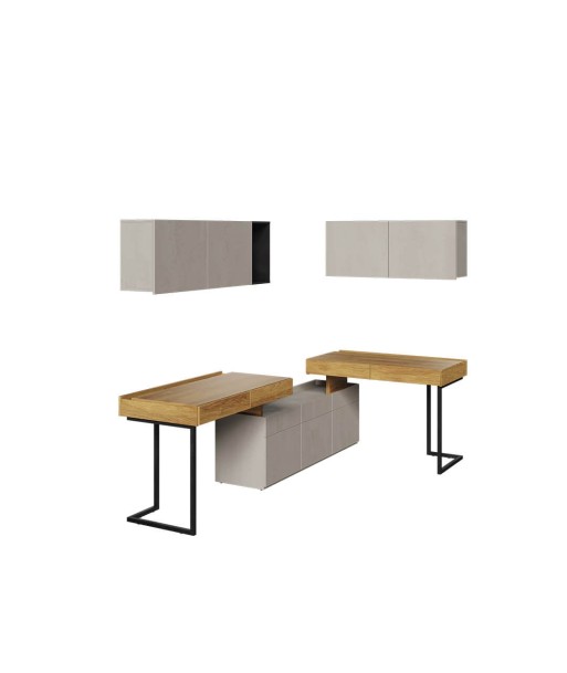 Ensemble de mobilier de bureau en bois, pour enfants et jeunes, 6 pièces, Teen Flex Set 08B Small, Naturel / Gris / Noir prix