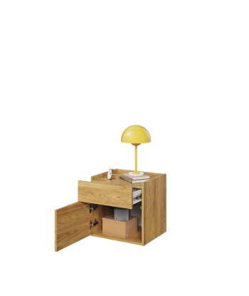 Table de chevet en bois clair, avec 1 porte et 1 tiroir, pour enfants et adolescents, Teen Flex TF18, Naturel, L45xL40xH45 cm Le MVP de beaucoup