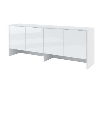 Armoire suspendue à 4 portes, en bois, BC10 Medium Horizontal, Blanc Brillant L211xW46xH80 cm Véritable concentré