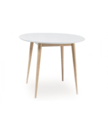 Table en MDF et bois Larson Blanc, Ø90xh75 cm Les magasins à Paris