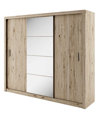 Armoire en bois clair avec 3 portes coulissantes et miroir Idea 01 Chêne San Remo, L250xP60xH215 cm Vous souhaitez 