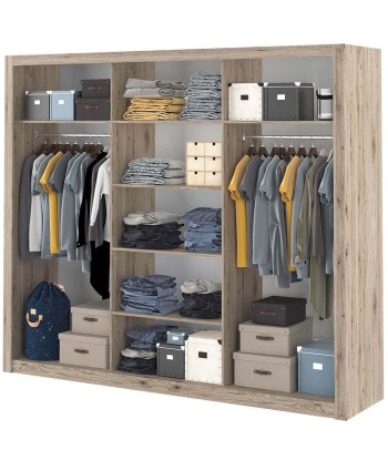 Armoire en bois clair avec 3 portes coulissantes et miroir Idea 01 Chêne San Remo, L250xP60xH215 cm Vous souhaitez 