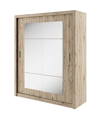 Armoire en bois clair avec 2 portes coulissantes et miroir Idea 02 Square, Chêne San Remo, L180xL60xH215 cm sélection de produits